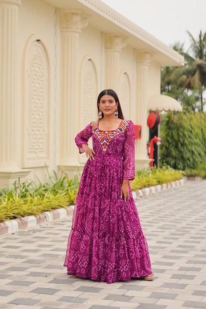 Navratri Special Gamathi Work Gown