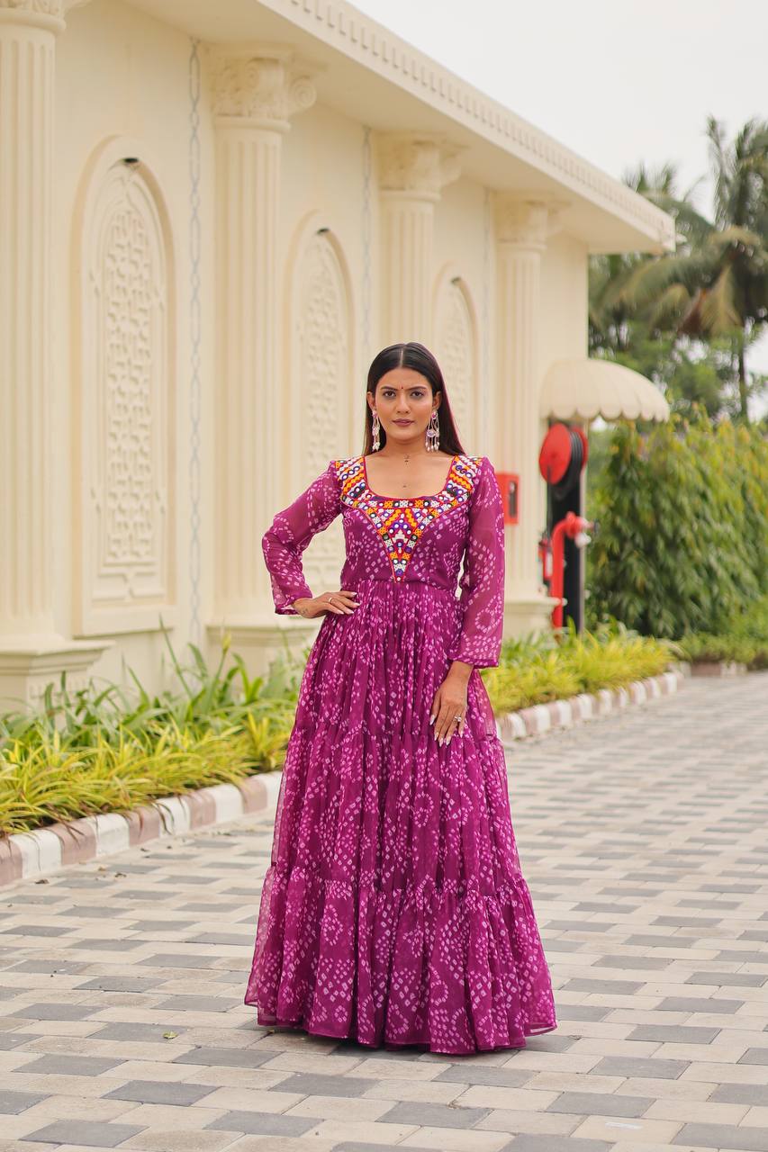 Navratri Special Gamathi Work Gown