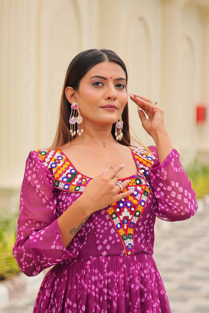 Navratri Special Gamathi Work Gown