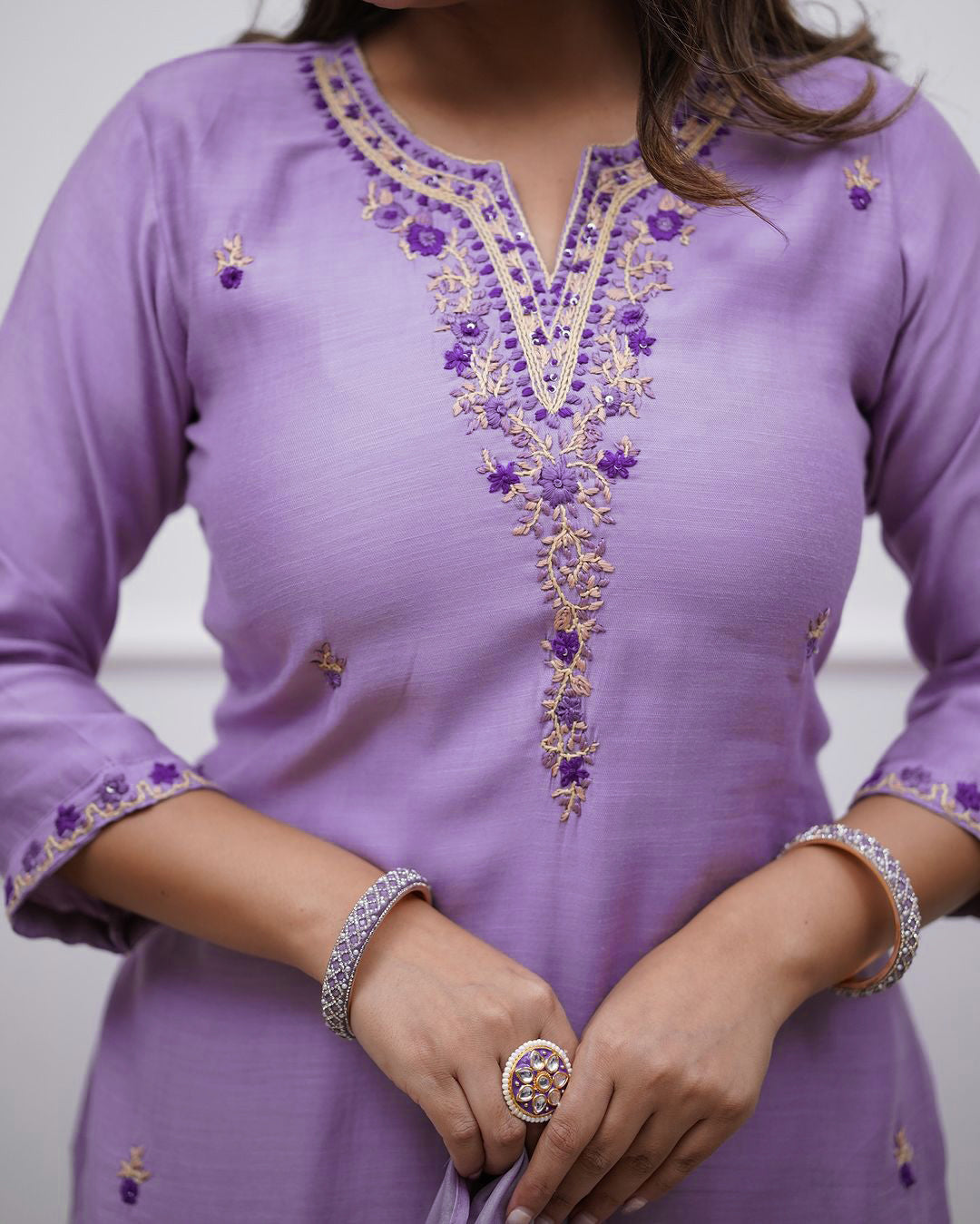 Soft Rayon Slub Work: Embroidered Kurtis