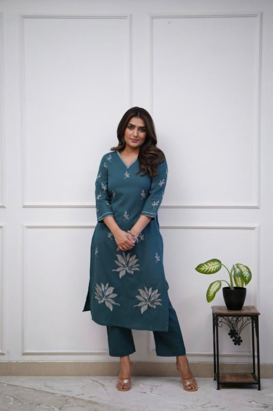 Kurti-pant Set  for Office and Regular Wear