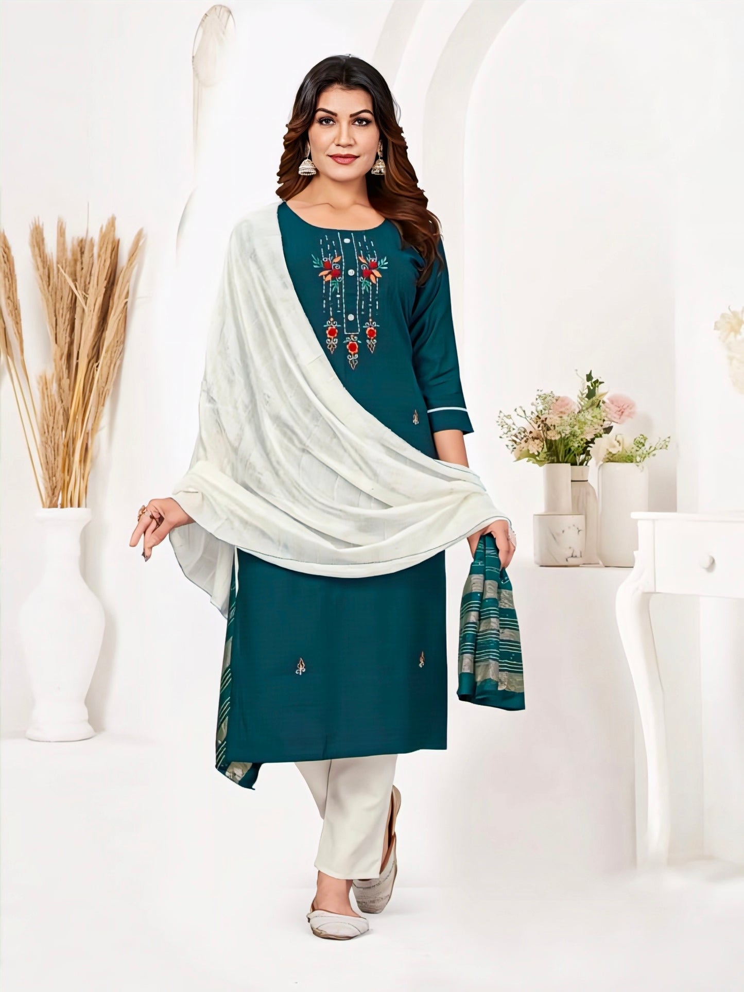 Top botton duppata Dress