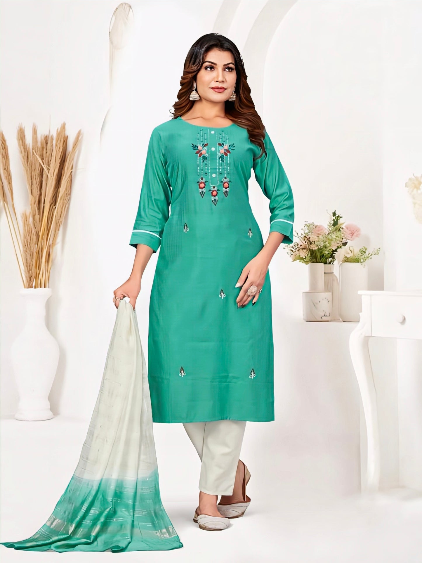 Top botton duppata Dress