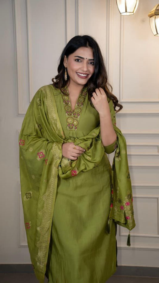 New Designers Kurti Pent Dupatta Set