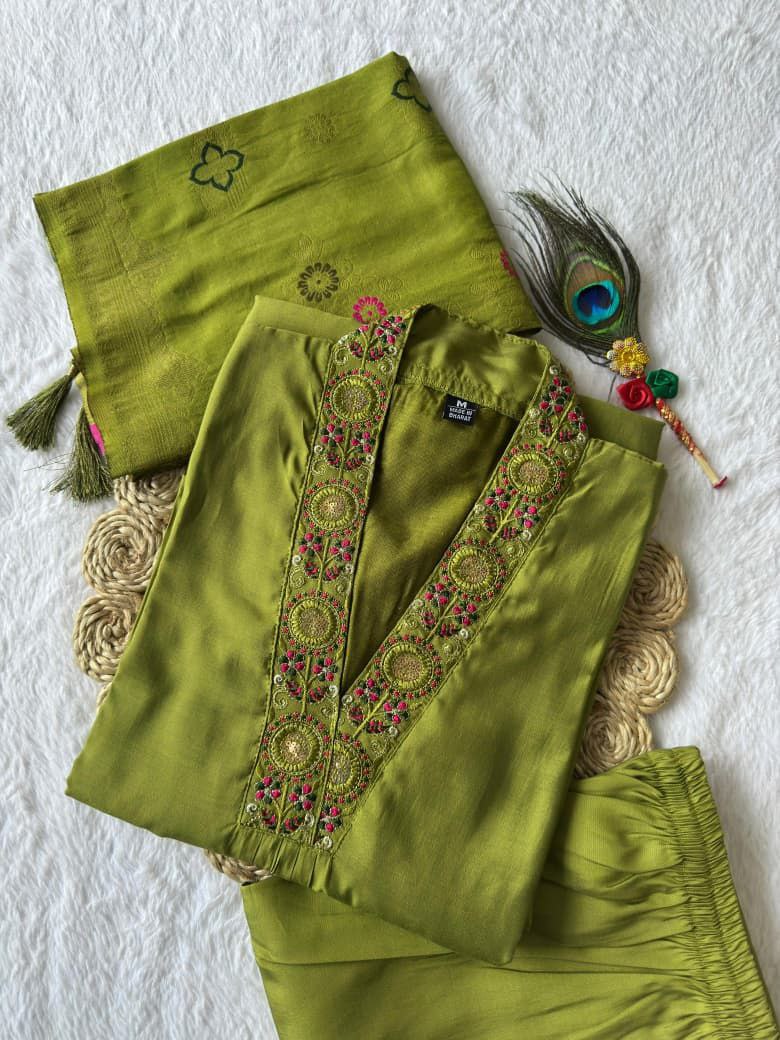 New Designers Kurti Pent Dupatta Set