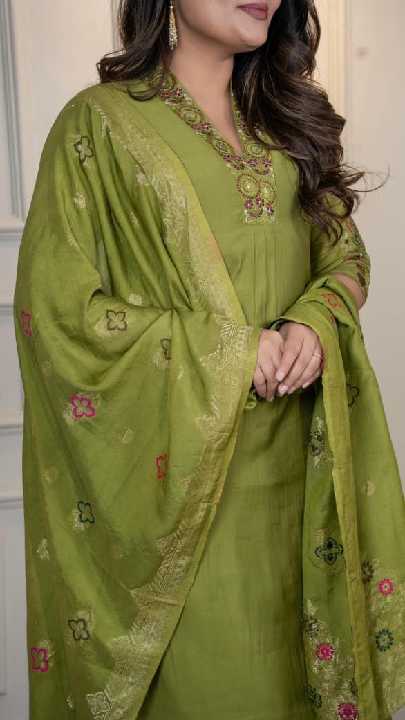 New Designers Kurti Pent Dupatta Set