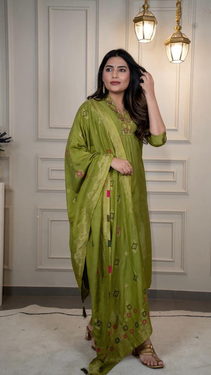 New Designers Kurti Pent Dupatta Set