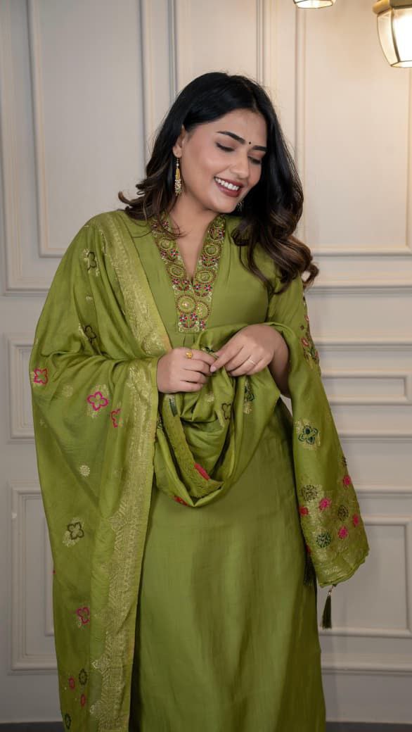 New Designers Kurti Pent Dupatta Set