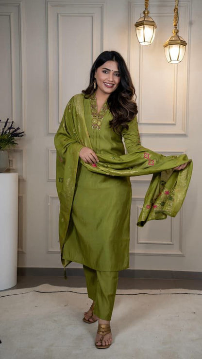 New Designers Kurti Pent Dupatta Set