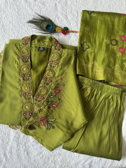 New Designers Kurti Pent Dupatta Set