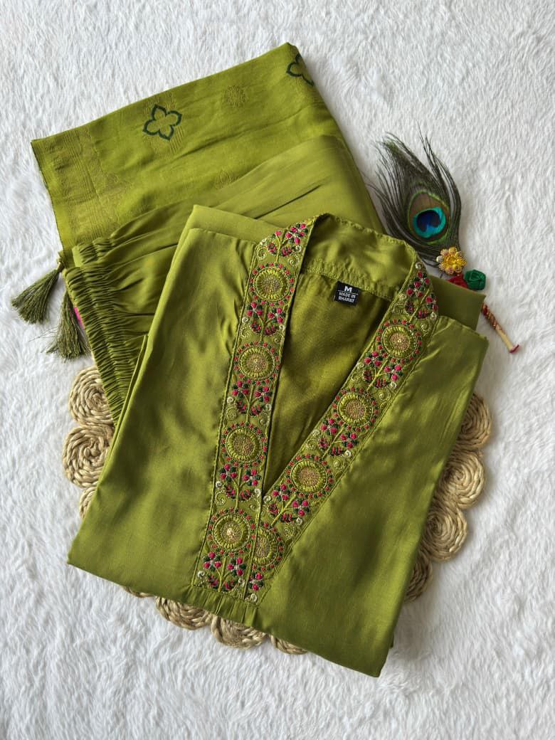 New Designers Kurti Pent Dupatta Set