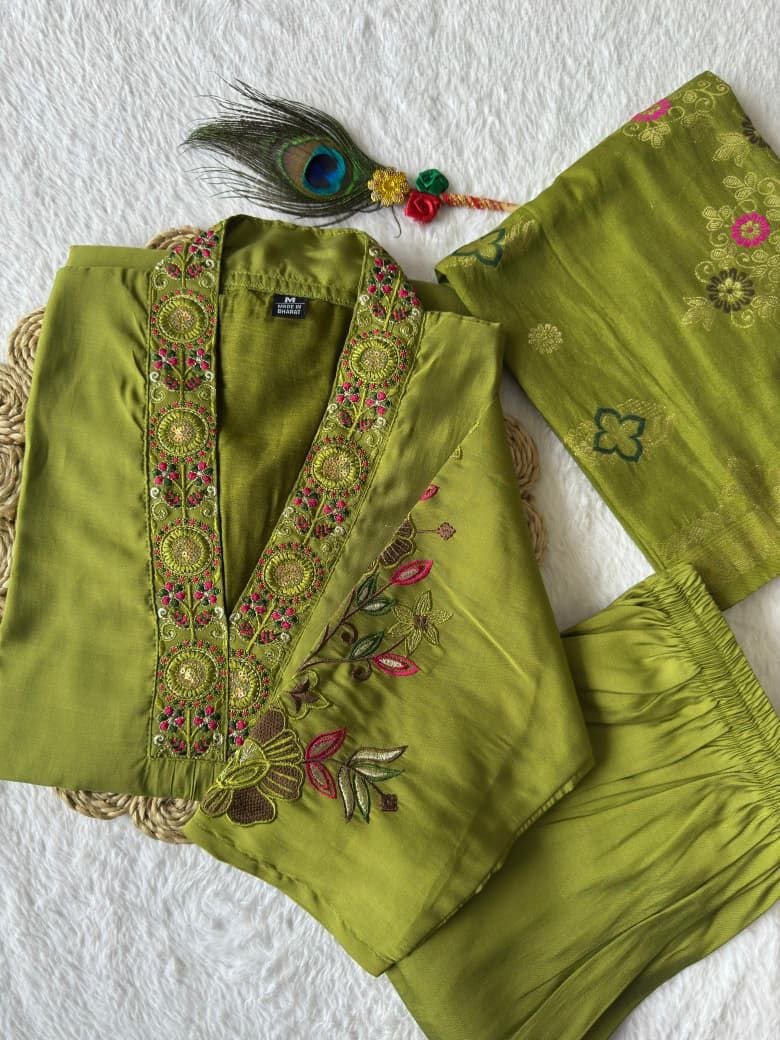 New Designers Kurti Pent Dupatta Set