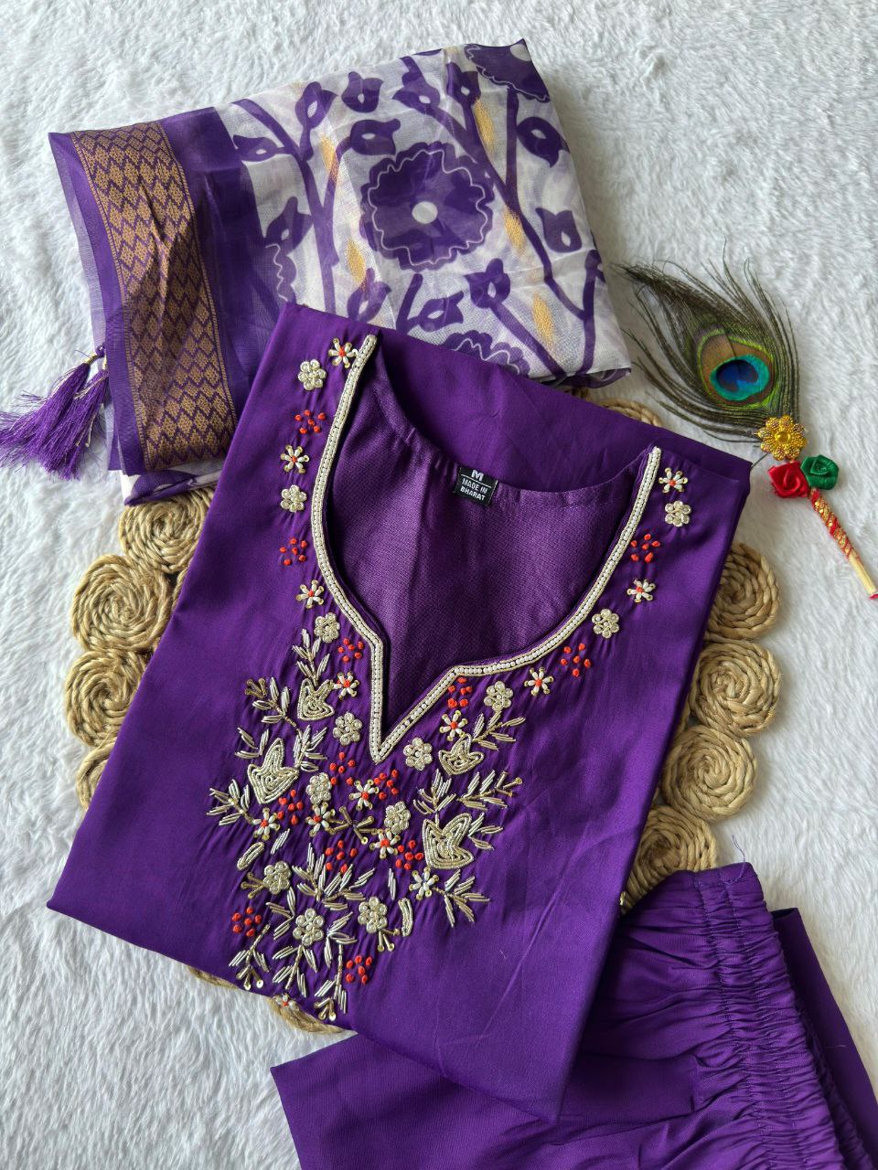 New Designers Kurti Pent Dupatta Set