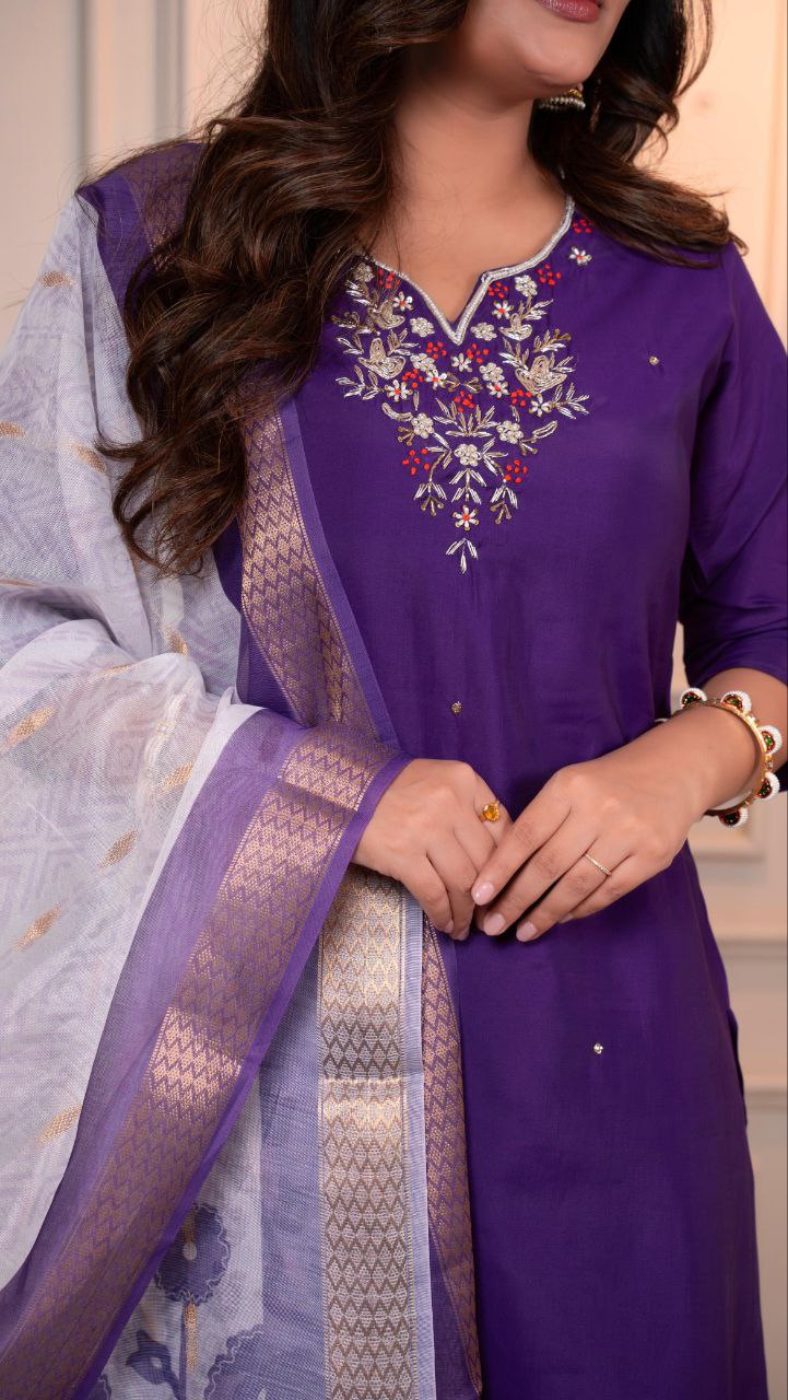 New Designers Kurti Pent Dupatta Set