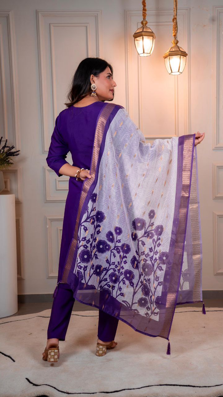 New Designers Kurti Pent Dupatta Set