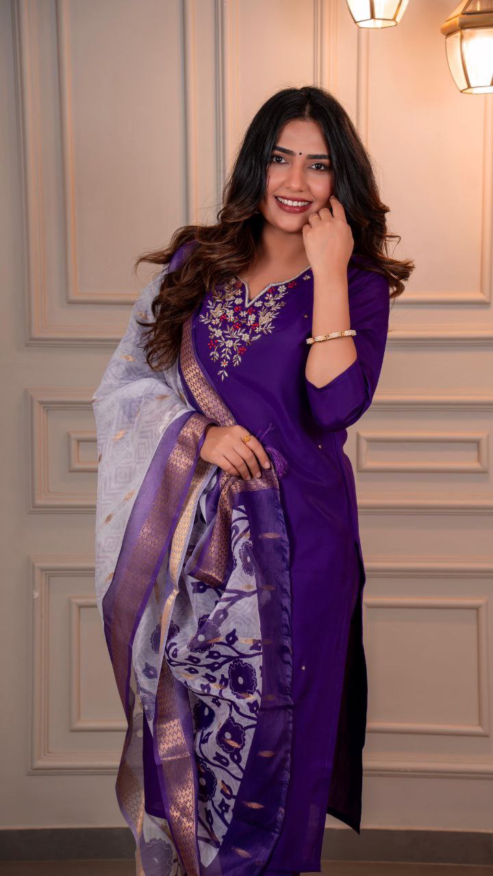 New Designers Kurti Pent Dupatta Set