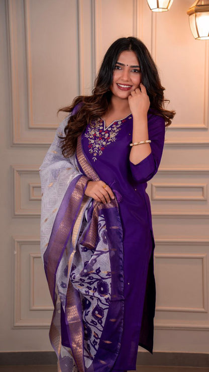 New Designers Kurti Pent Dupatta Set