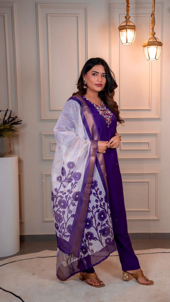 New Designers Kurti Pent Dupatta Set