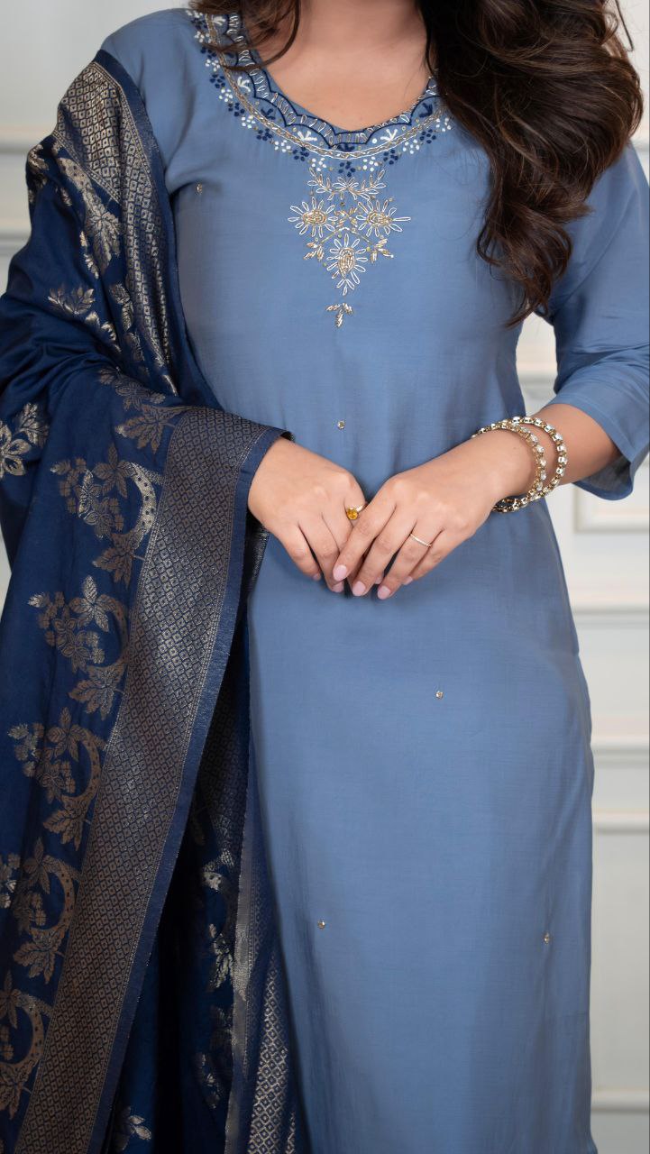 New Designers Kurti Pent Dupatta Set