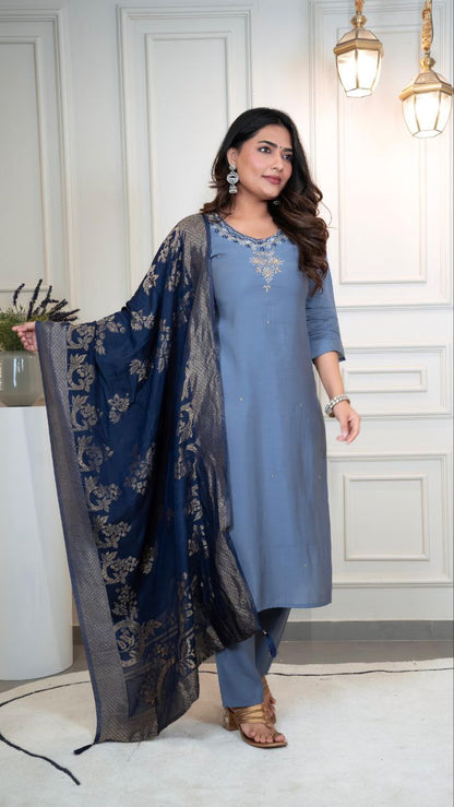 New Designers Kurti Pent Dupatta Set