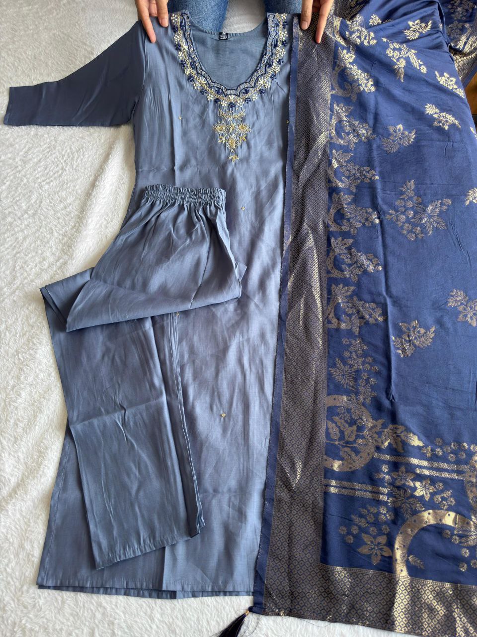 New Designers Kurti Pent Dupatta Set