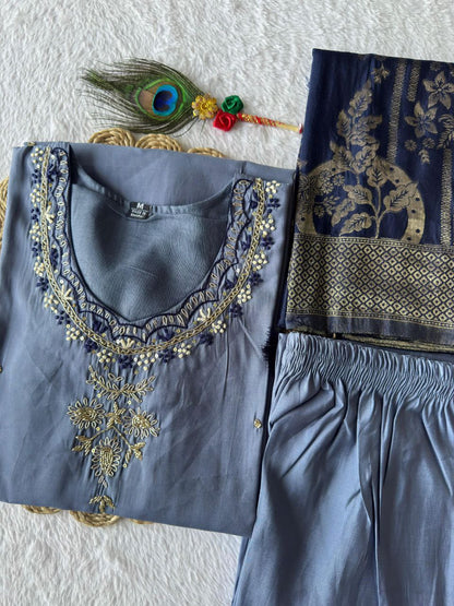 New Designers Kurti Pent Dupatta Set