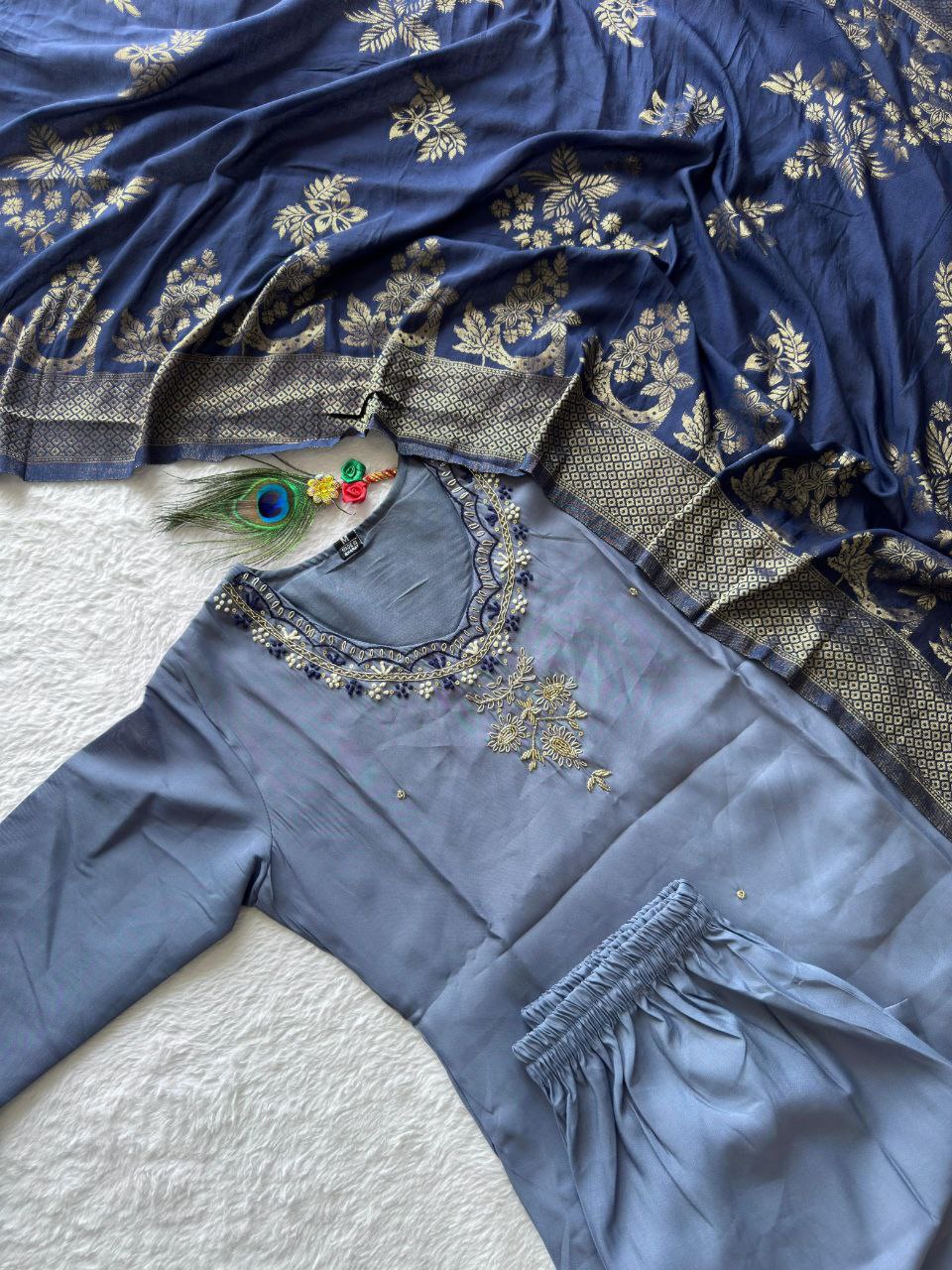 New Designers Kurti Pent Dupatta Set