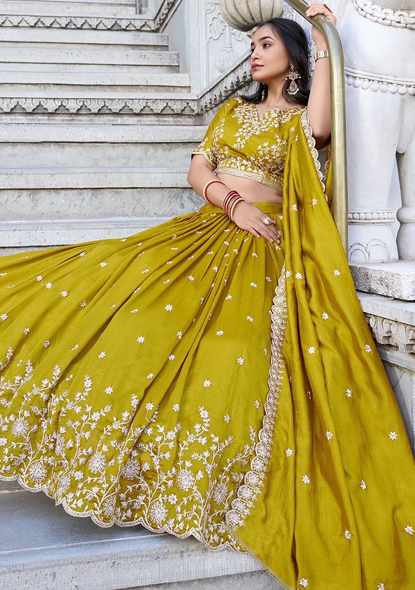 Embellished Semi Stitched Lehenga Choli