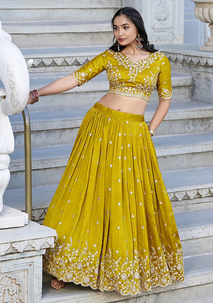 Embellished Semi Stitched Lehenga Choli