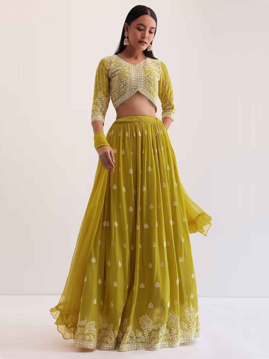 Embellished Semi Stitched Lehenga Choli