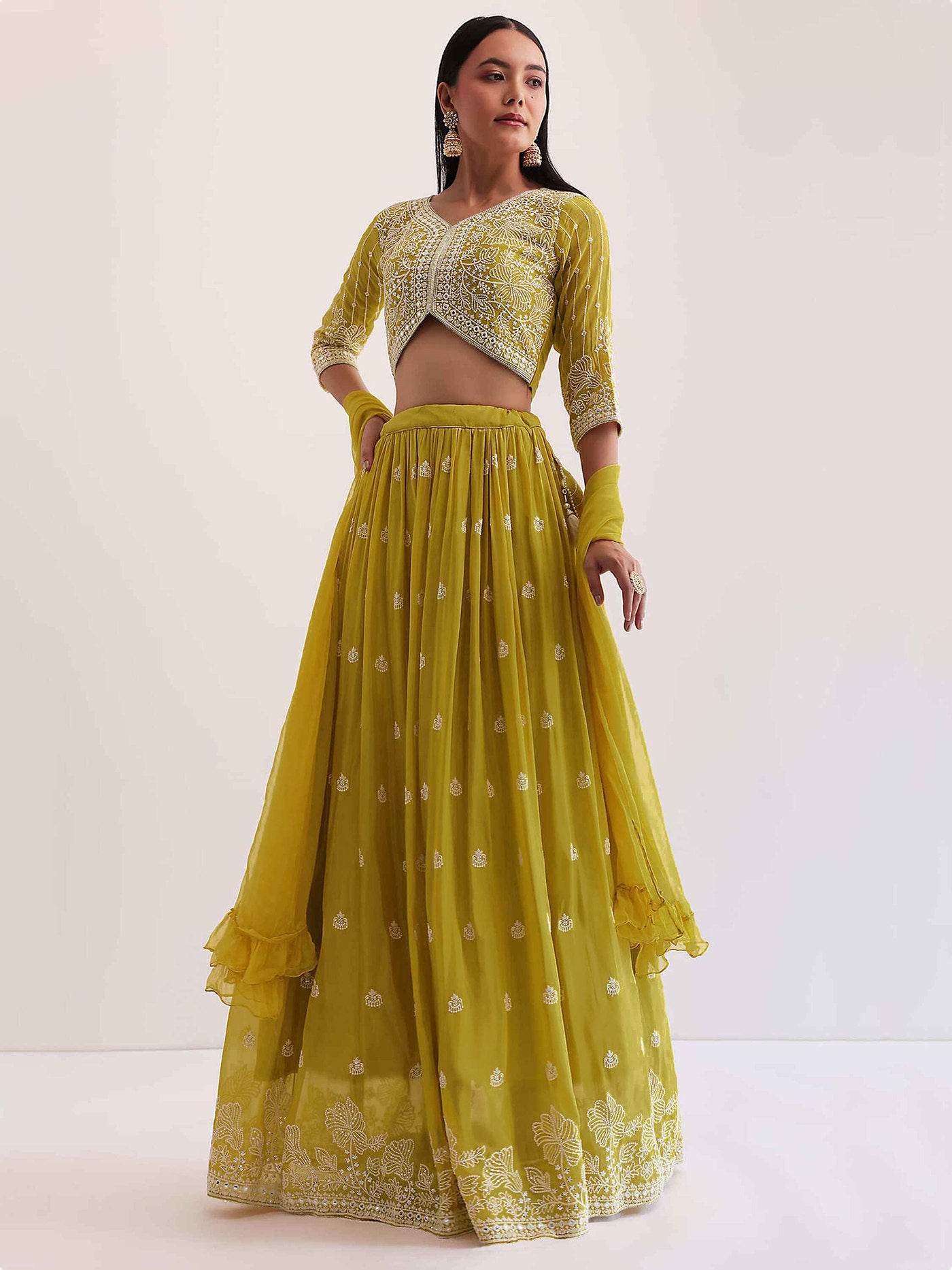 Embellished Semi Stitched Lehenga Choli