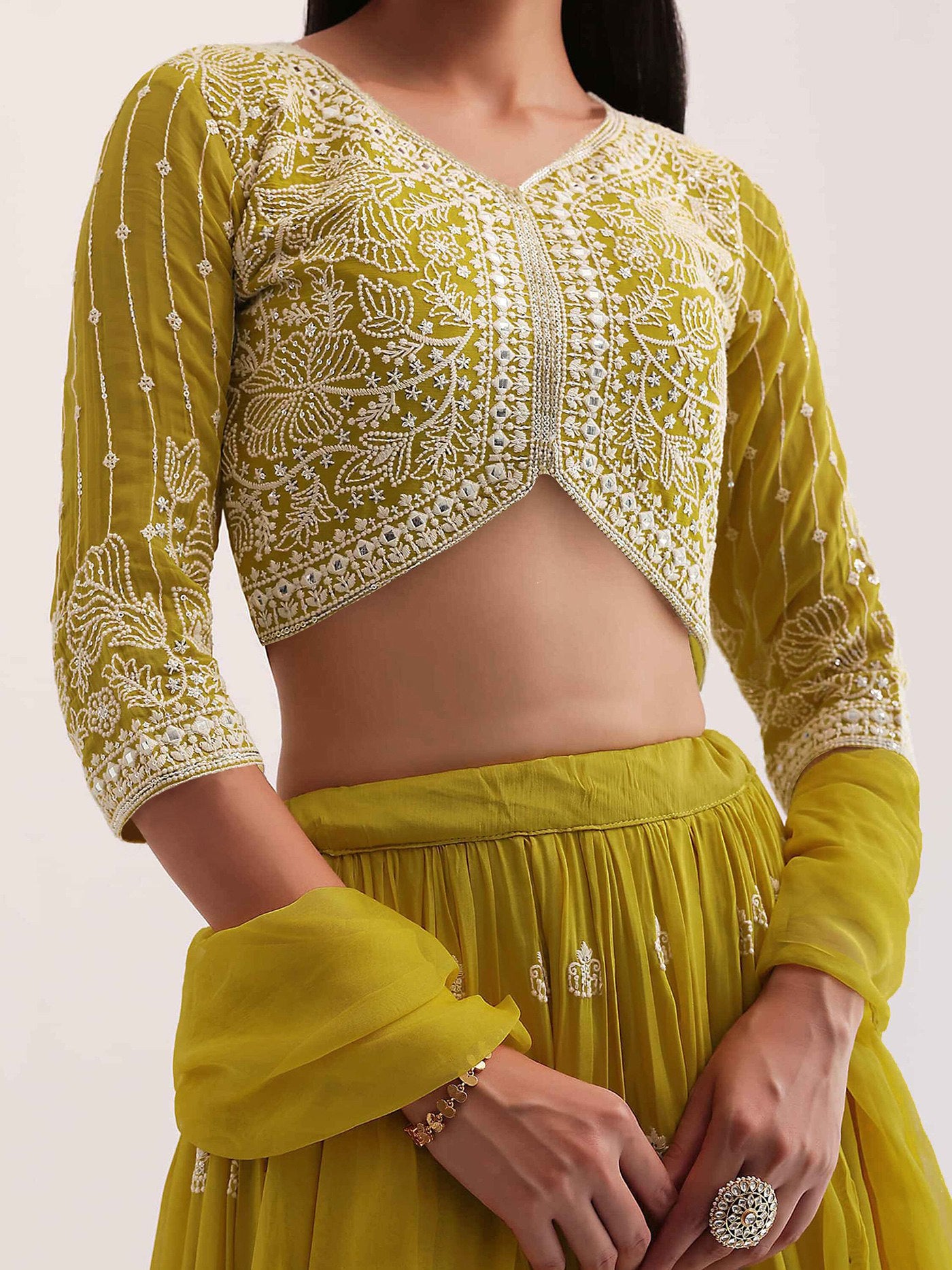 Embellished Semi Stitched Lehenga Choli