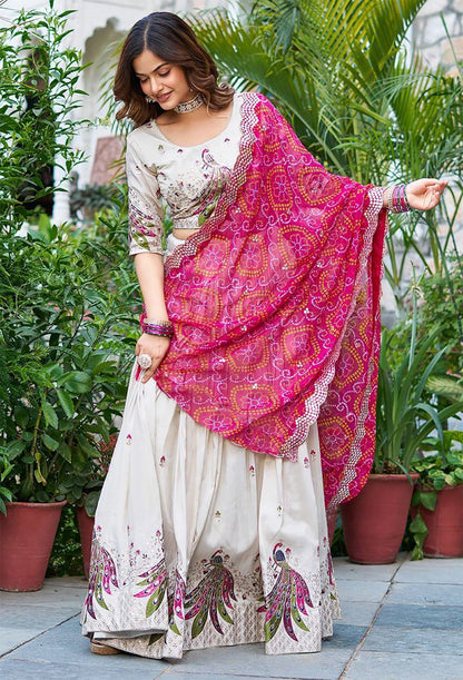Embellished Semi Stitched Lehenga Choli