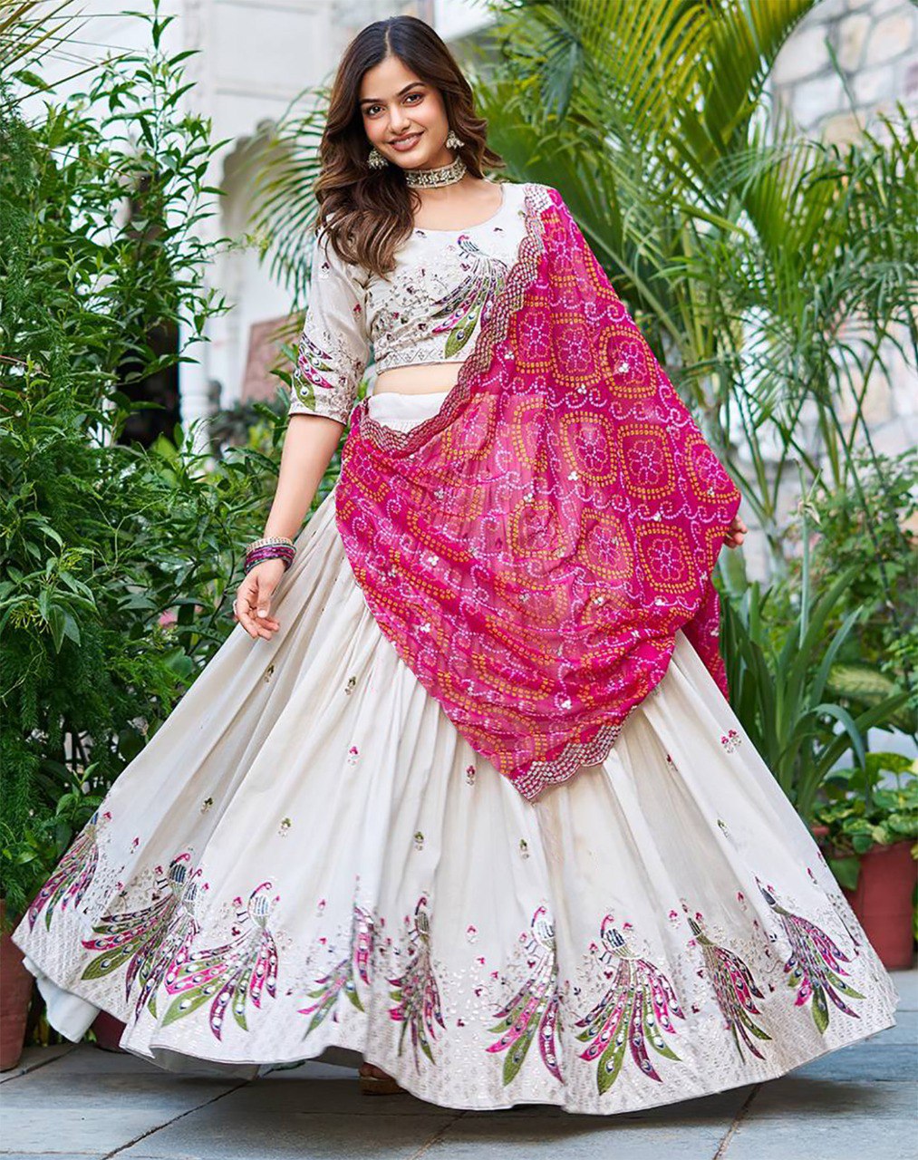Embellished Semi Stitched Lehenga Choli