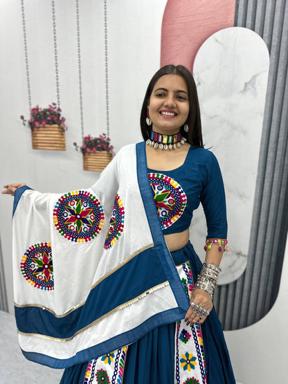 Navratri Special Pure Cotton Lehenga Choli with 6 Meter Big Flair👗💌🥢💃🏿