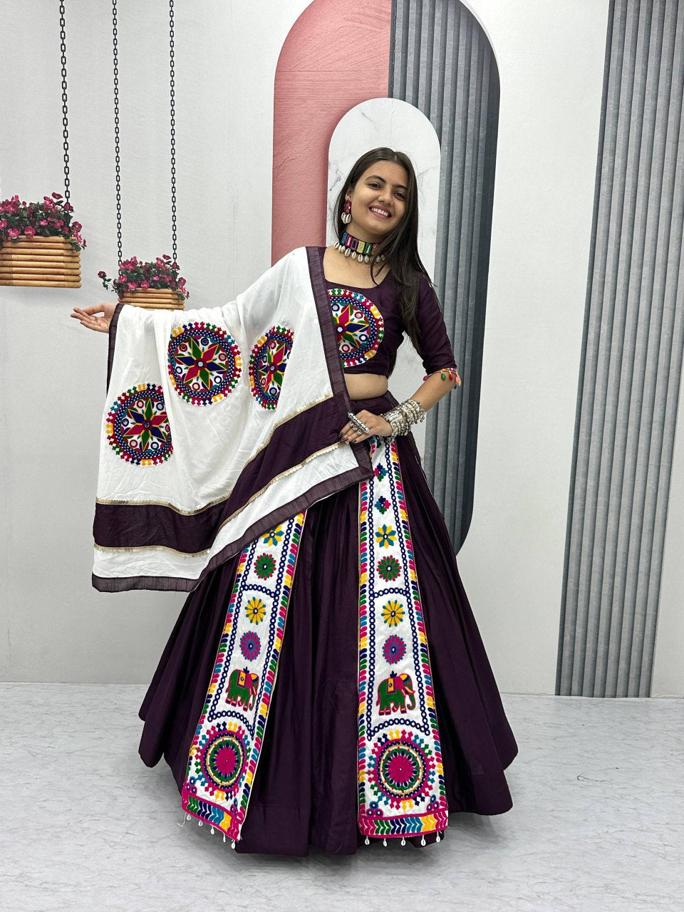 Navratri Special Pure Cotton Lehenga Choli with 6 Meter Big Flair👗💌🥢💃🏿