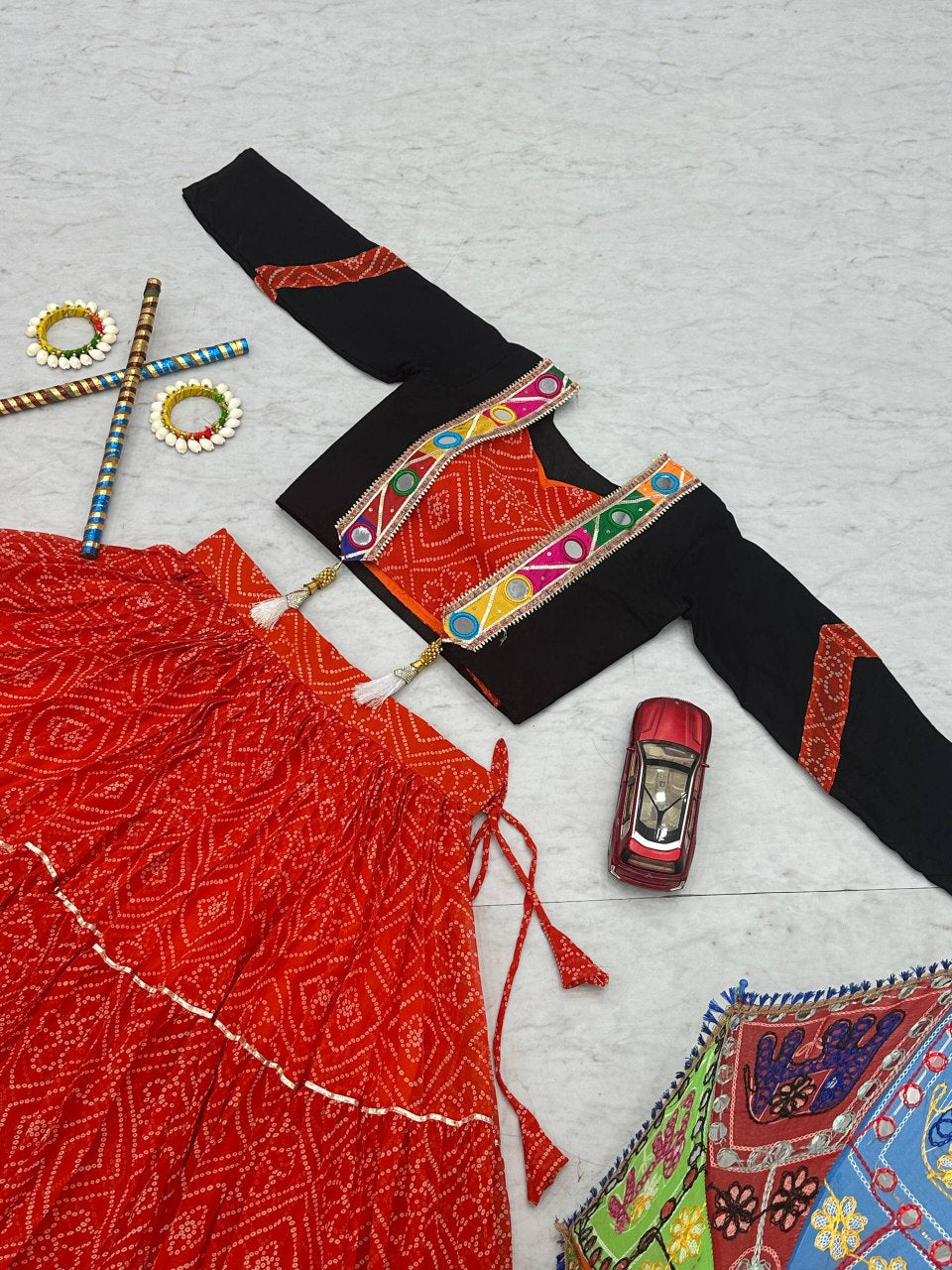 Navratri Special Lehenga Choli with 9 meter Big Flair With *Jacket👗💌🥢💃🏿