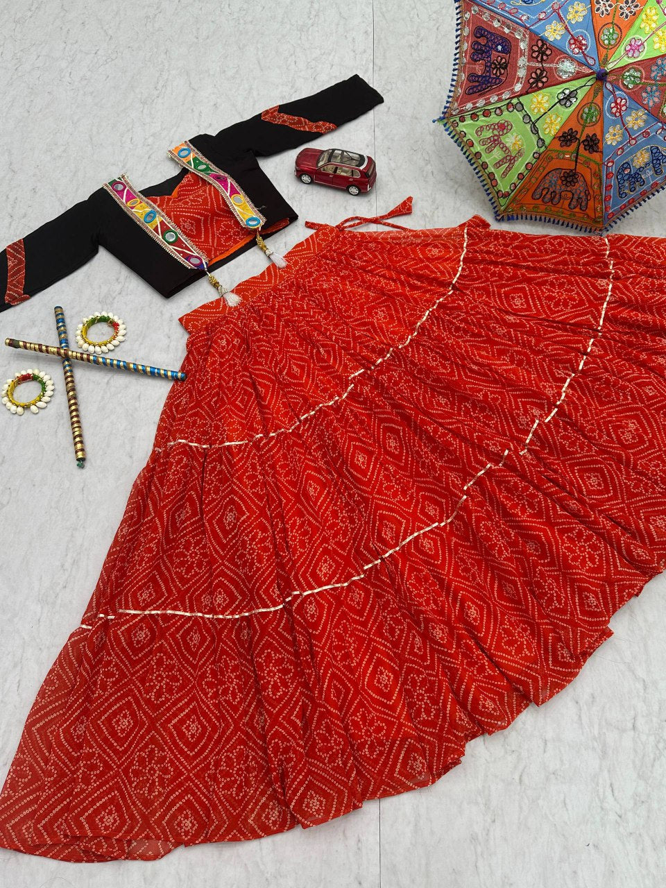 Navratri Special Lehenga Choli with 9 meter Big Flair With *Jacket👗💌🥢💃🏿