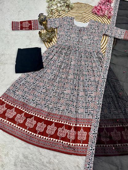 Spacial Kalamkari Gown