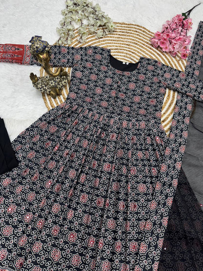 Spacial Kalamkari Gown