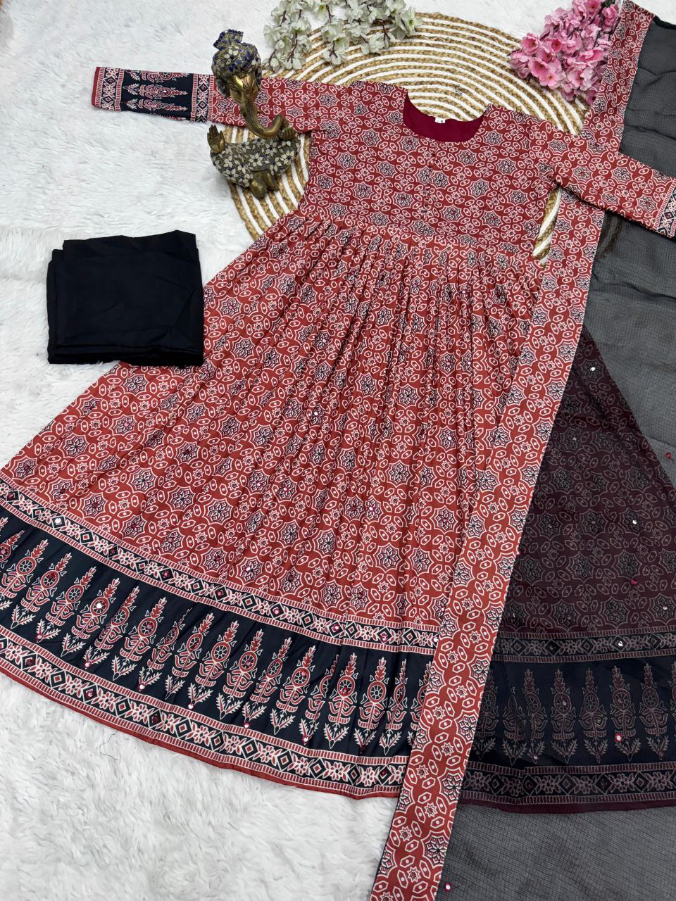 Spacial Kalamkari Gown