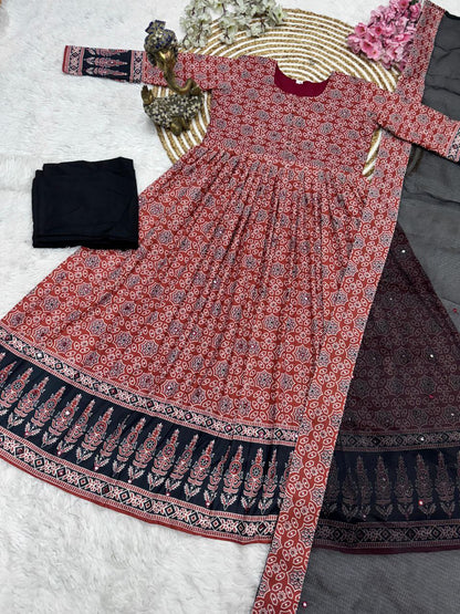 Spacial Kalamkari Gown